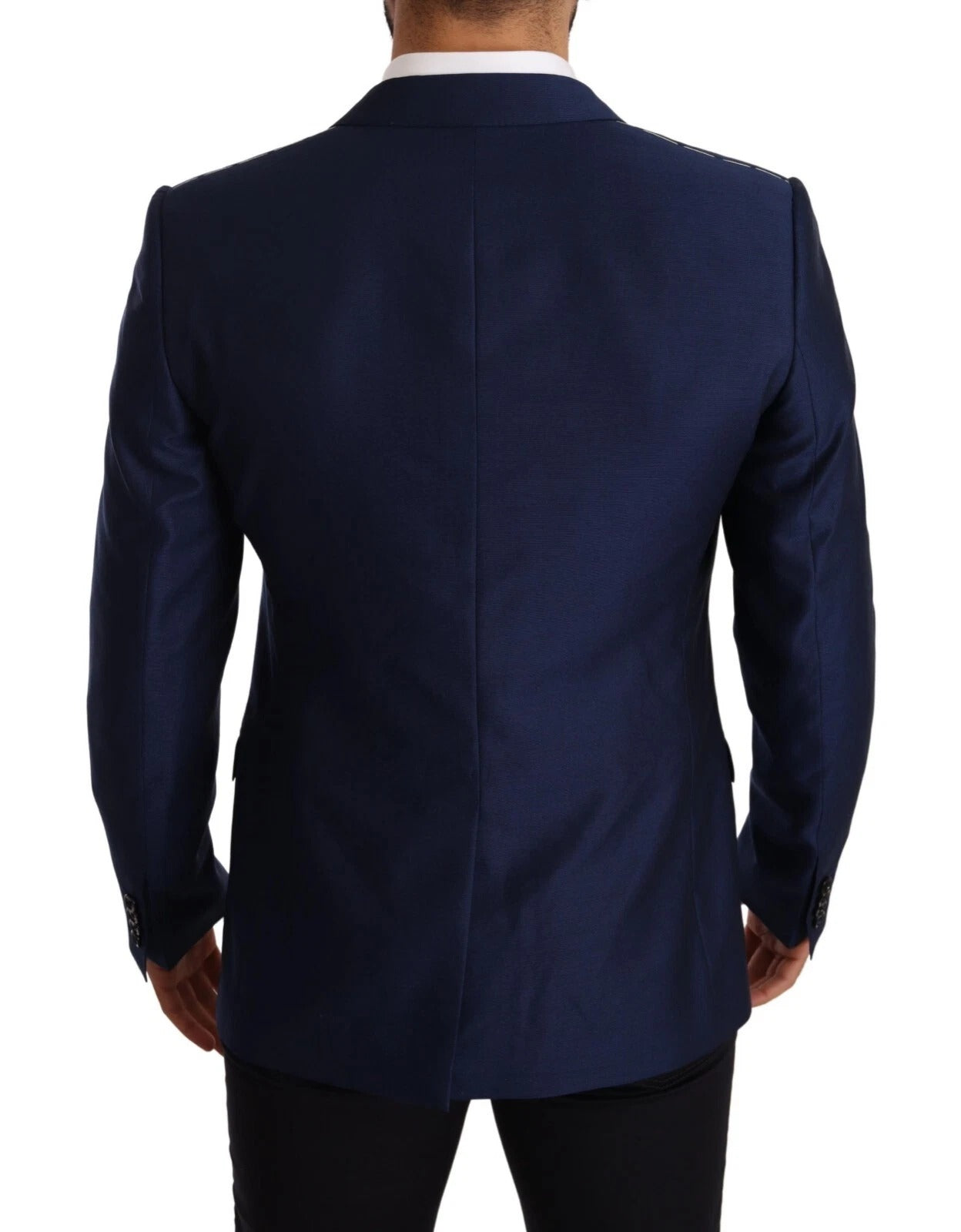 Blue MARTINI Wool Slim Fit Coat Blazer - ventzia