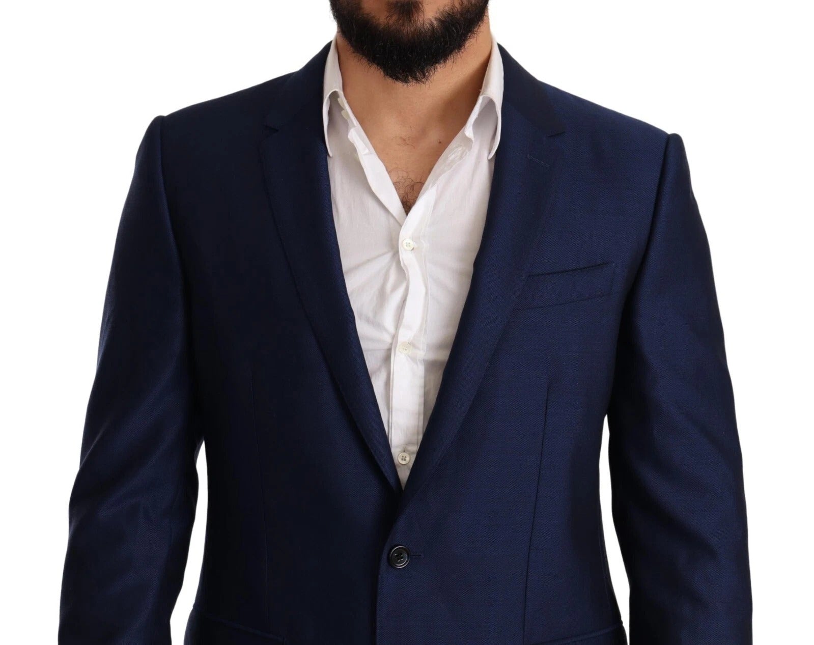 Blue MARTINI Wool Slim Fit Coat Blazer - ventzia