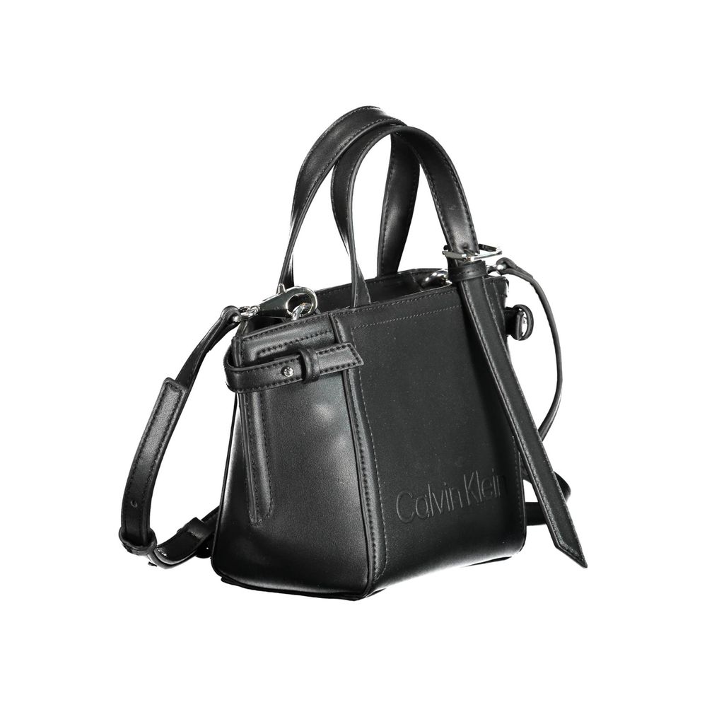 Black Polyester Handbag - ventzia