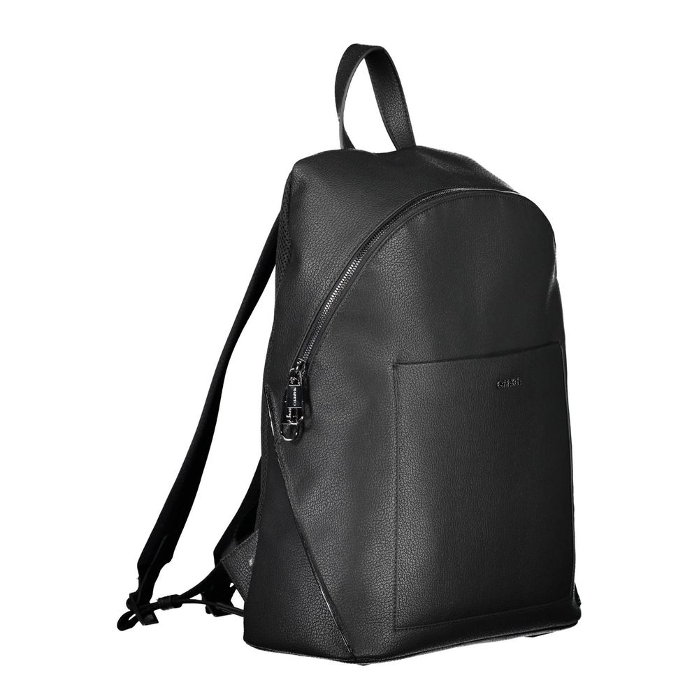 Black Polyester Backpack - ventzia