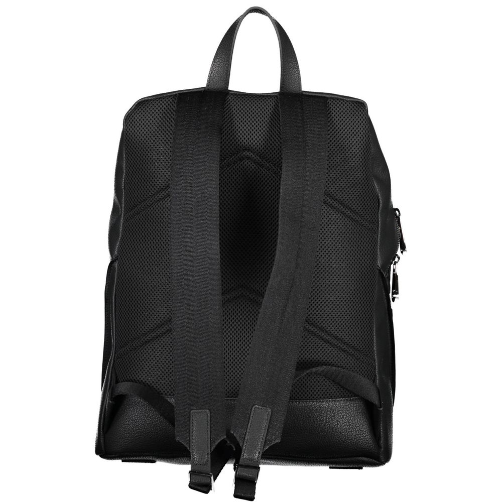 Black Polyester Backpack - ventzia