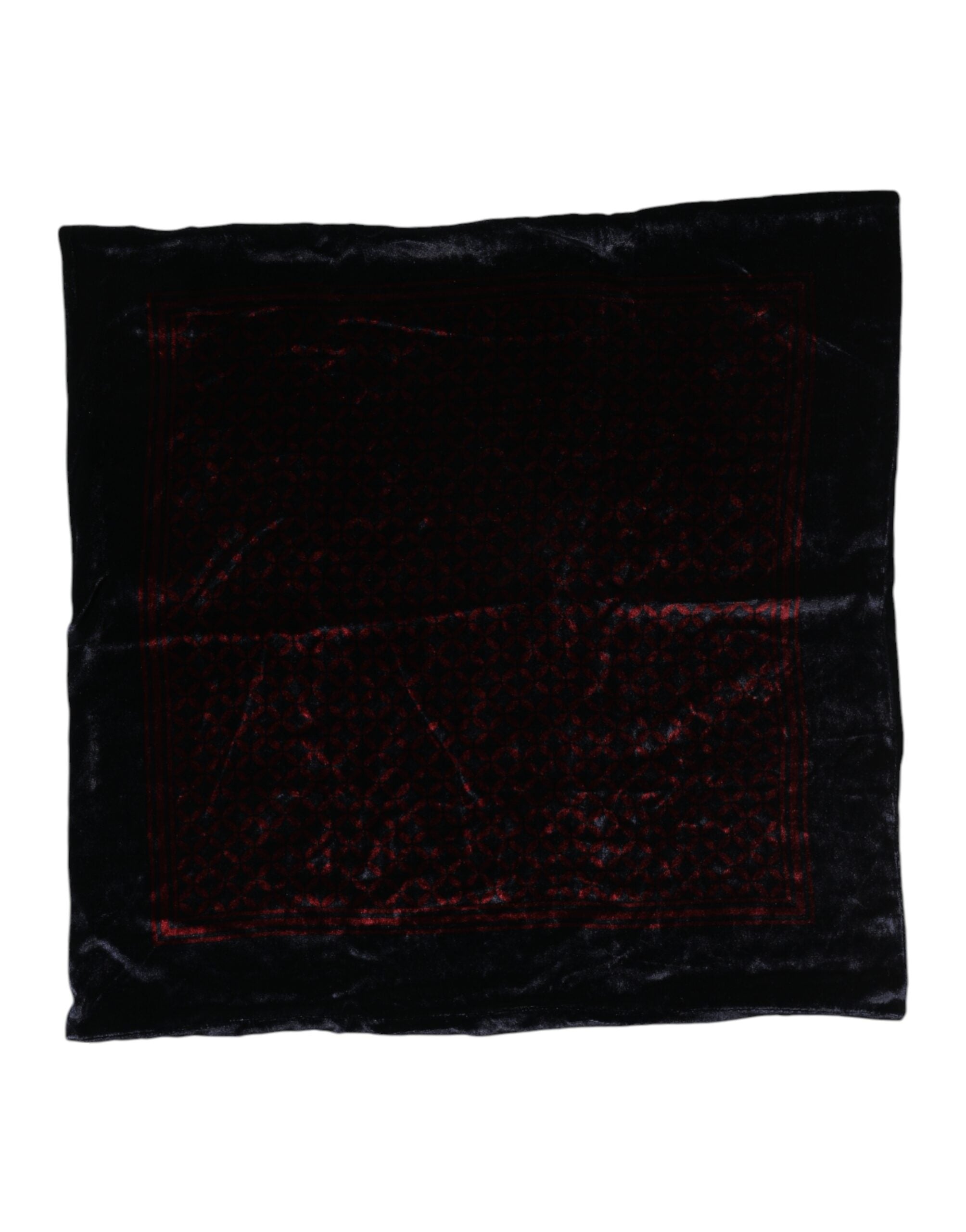 Black Red Viscose Square Men Foulard Scarf - ventzia