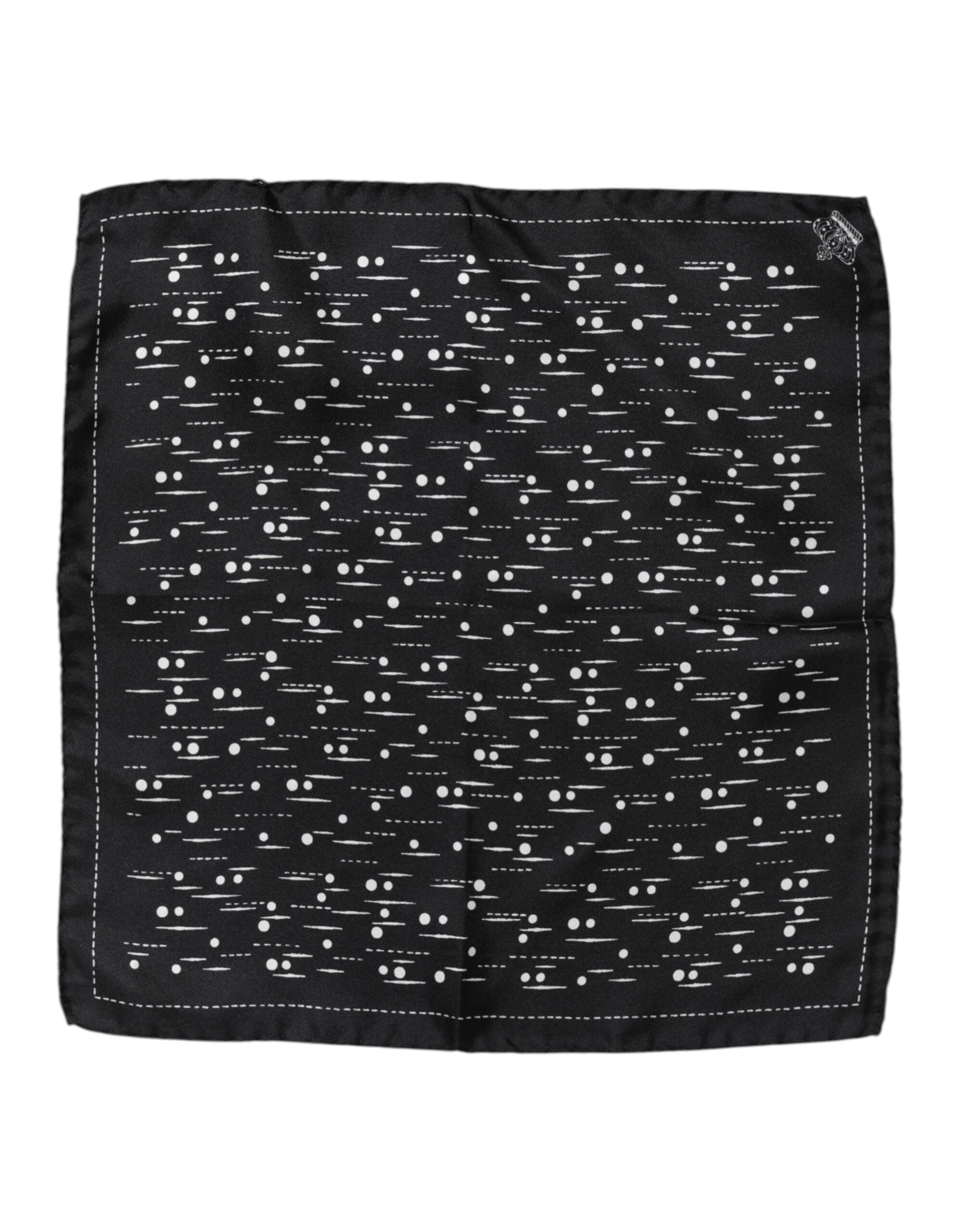 Black White Printed Square Men Foulard Scarf - ventzia