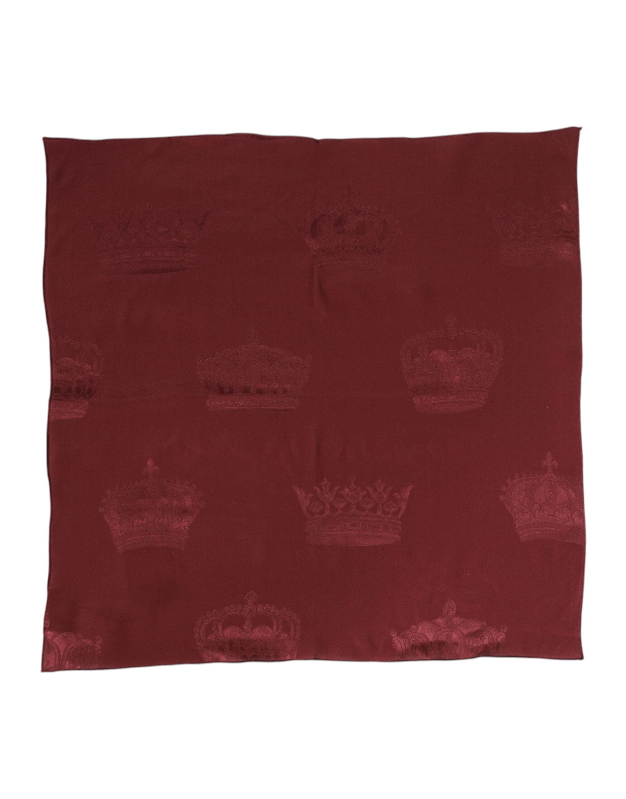 Maroon Silk Crown Square Men Foulard Scarf - ventzia