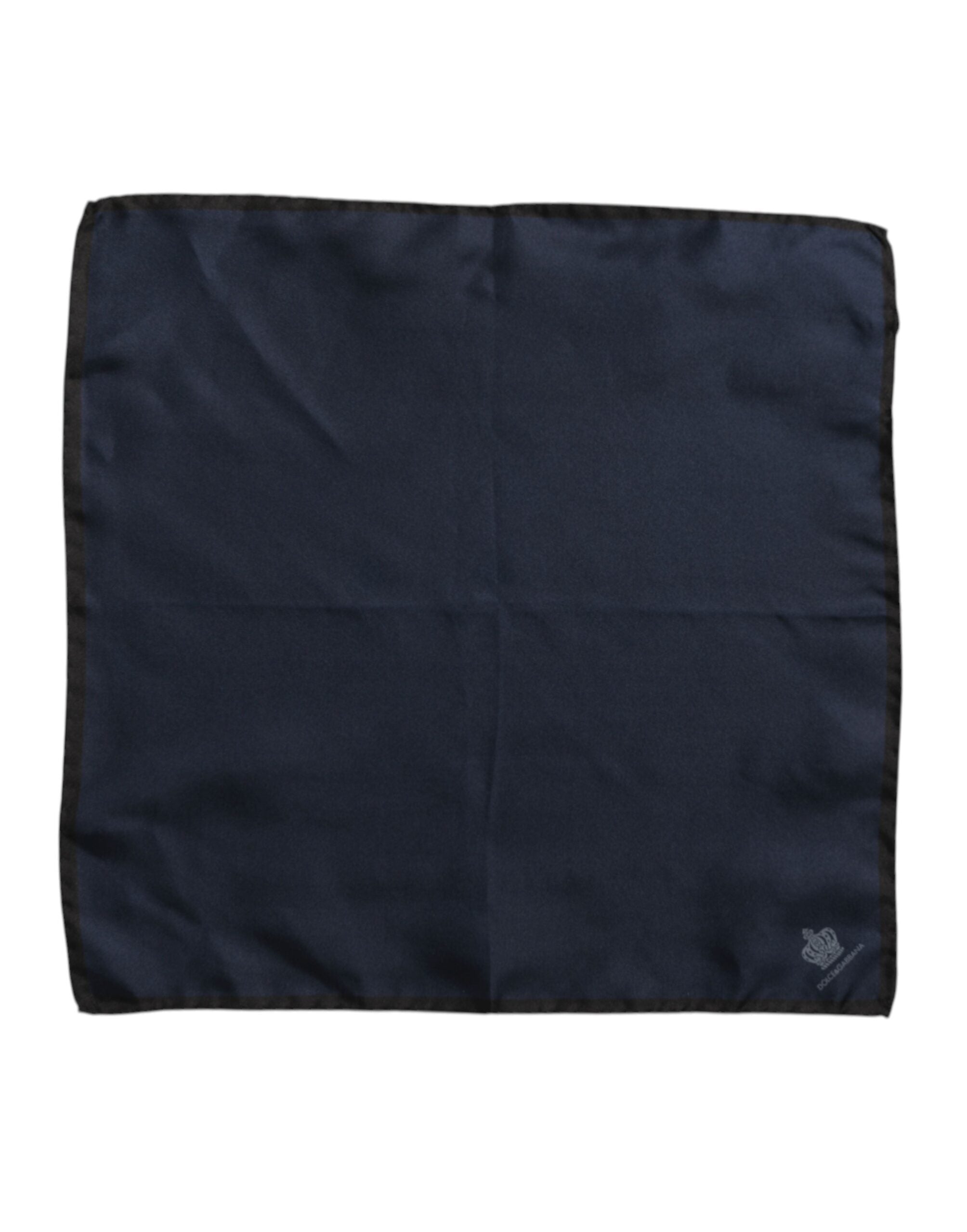 Blue DG Crown Silk Square Men Foulard Scarf - ventzia