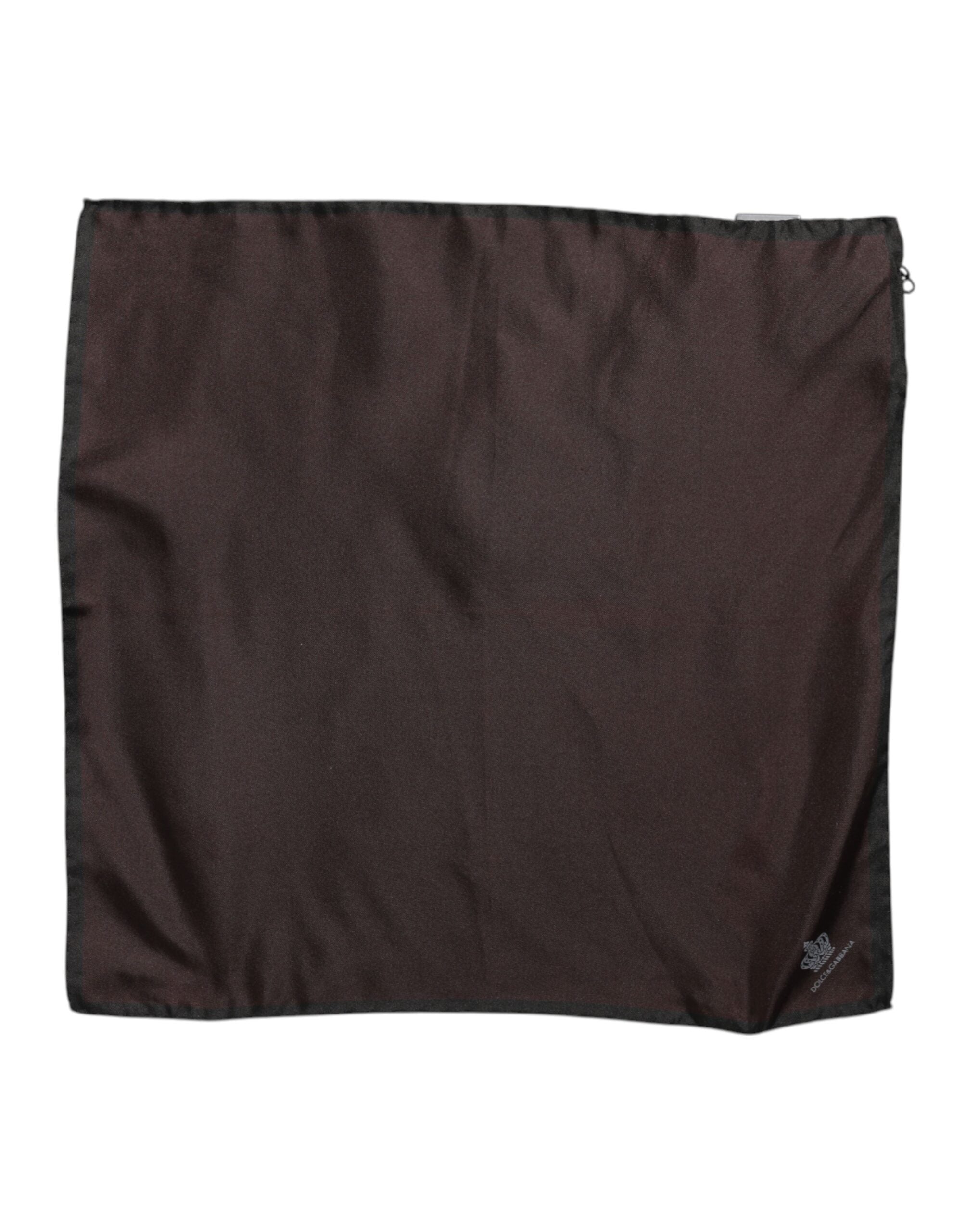 Brown DG Crown Silk Square Men Foulard Scarf - ventzia