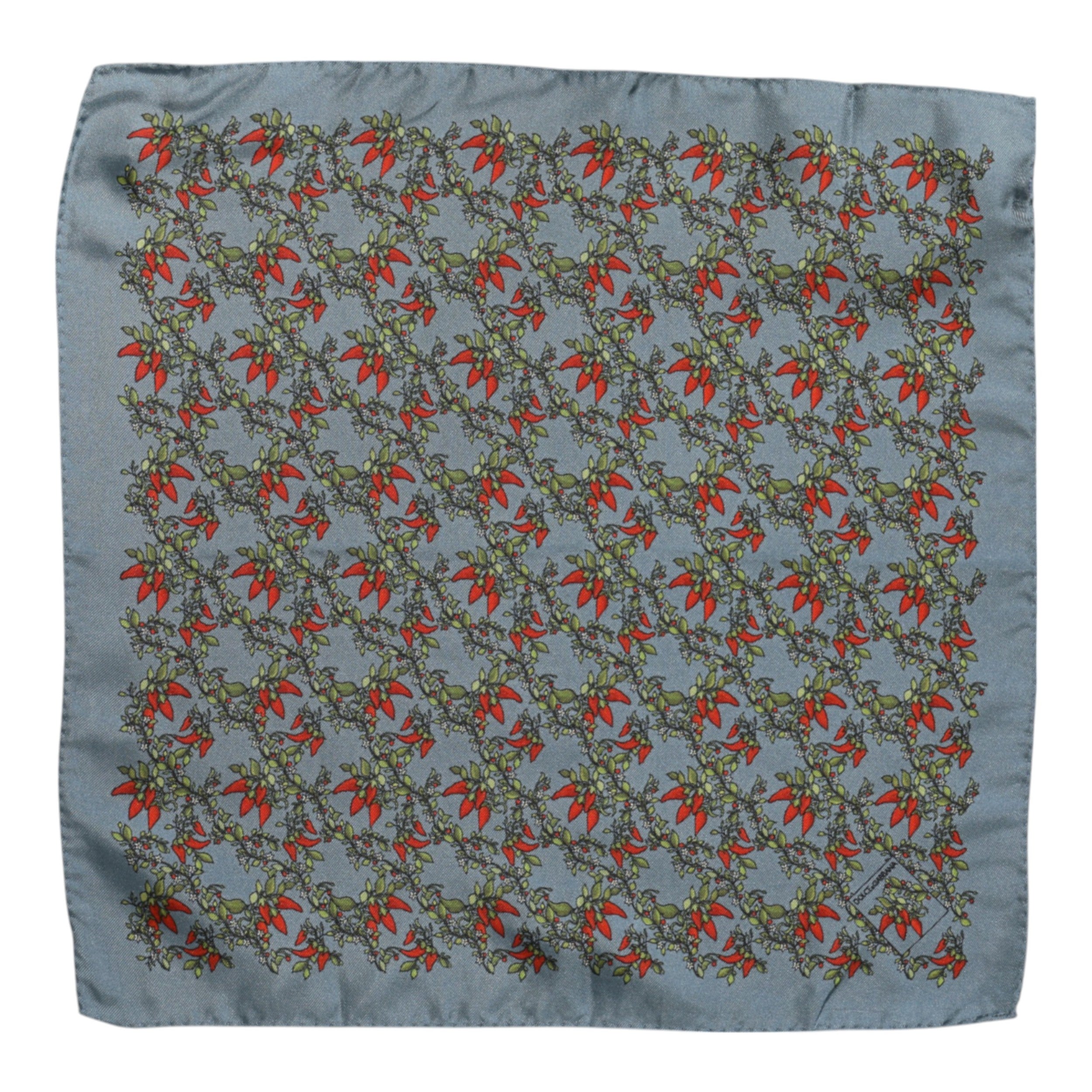 Gray Chilis Silk Square Men Foulard Scarf - ventzia
