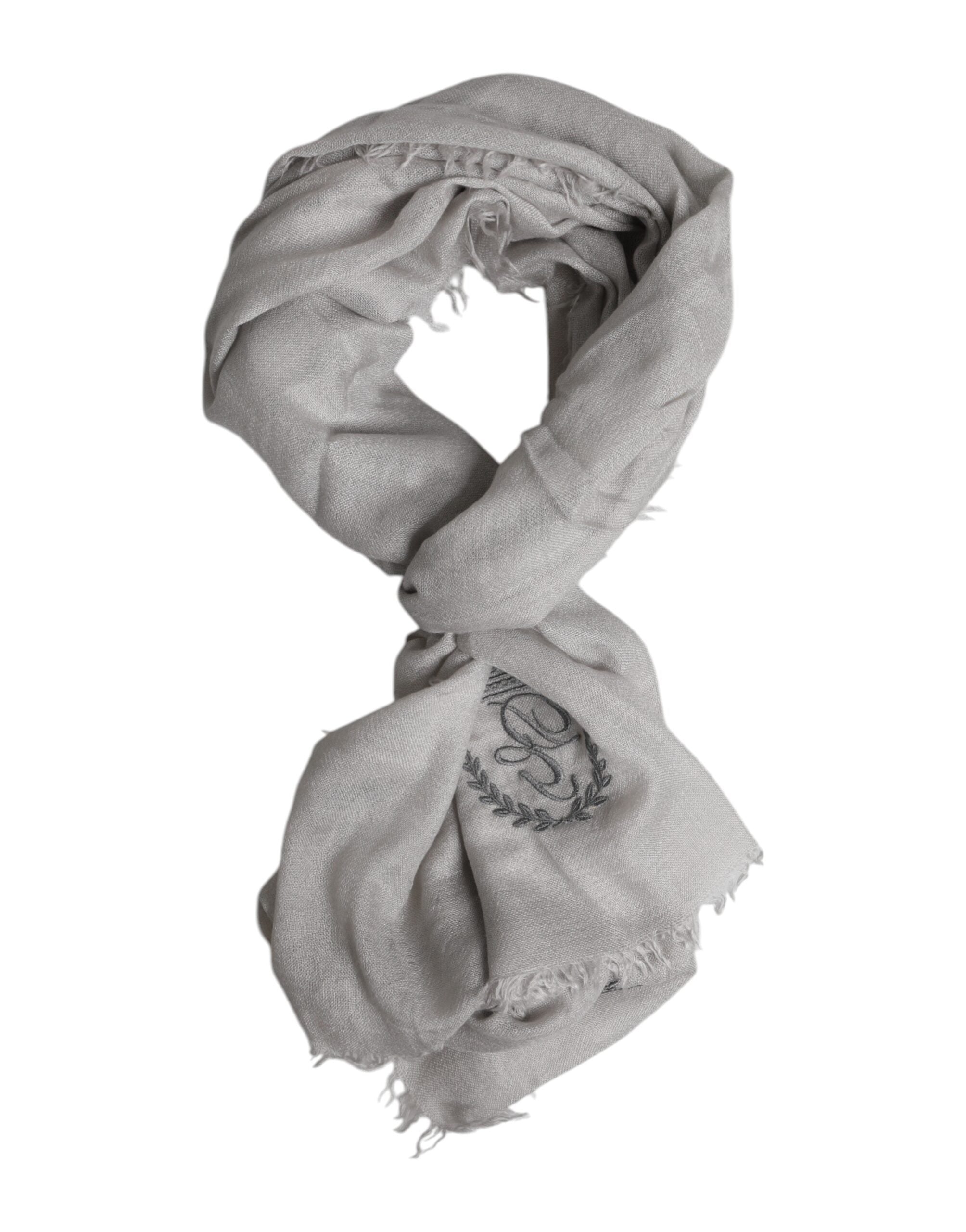 Gray DG Crown Neck Warmer Wrap Shawl Scarf - ventzia