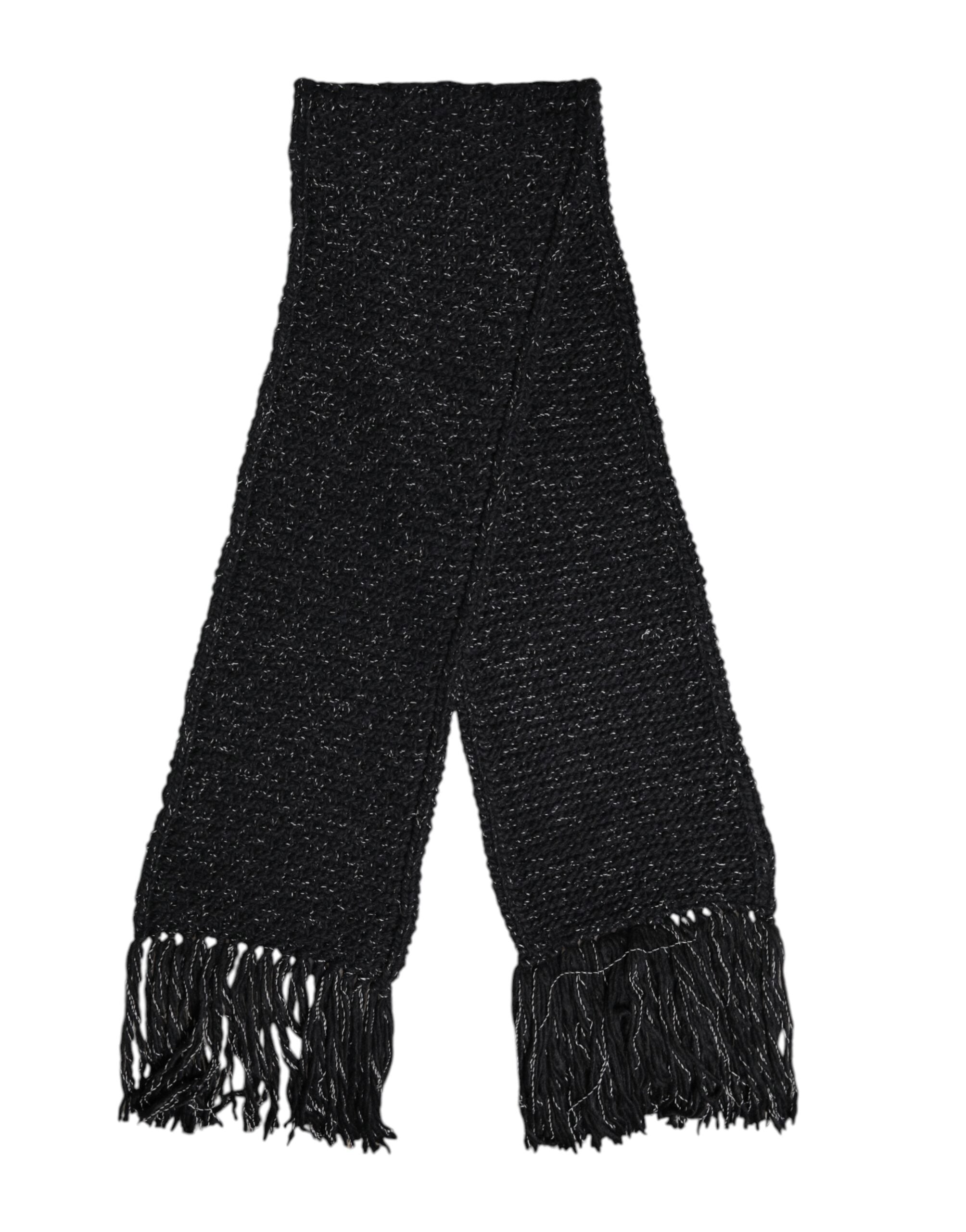 Black Cashmere Neck Warmer Wrap Shawl Scarf - ventzia