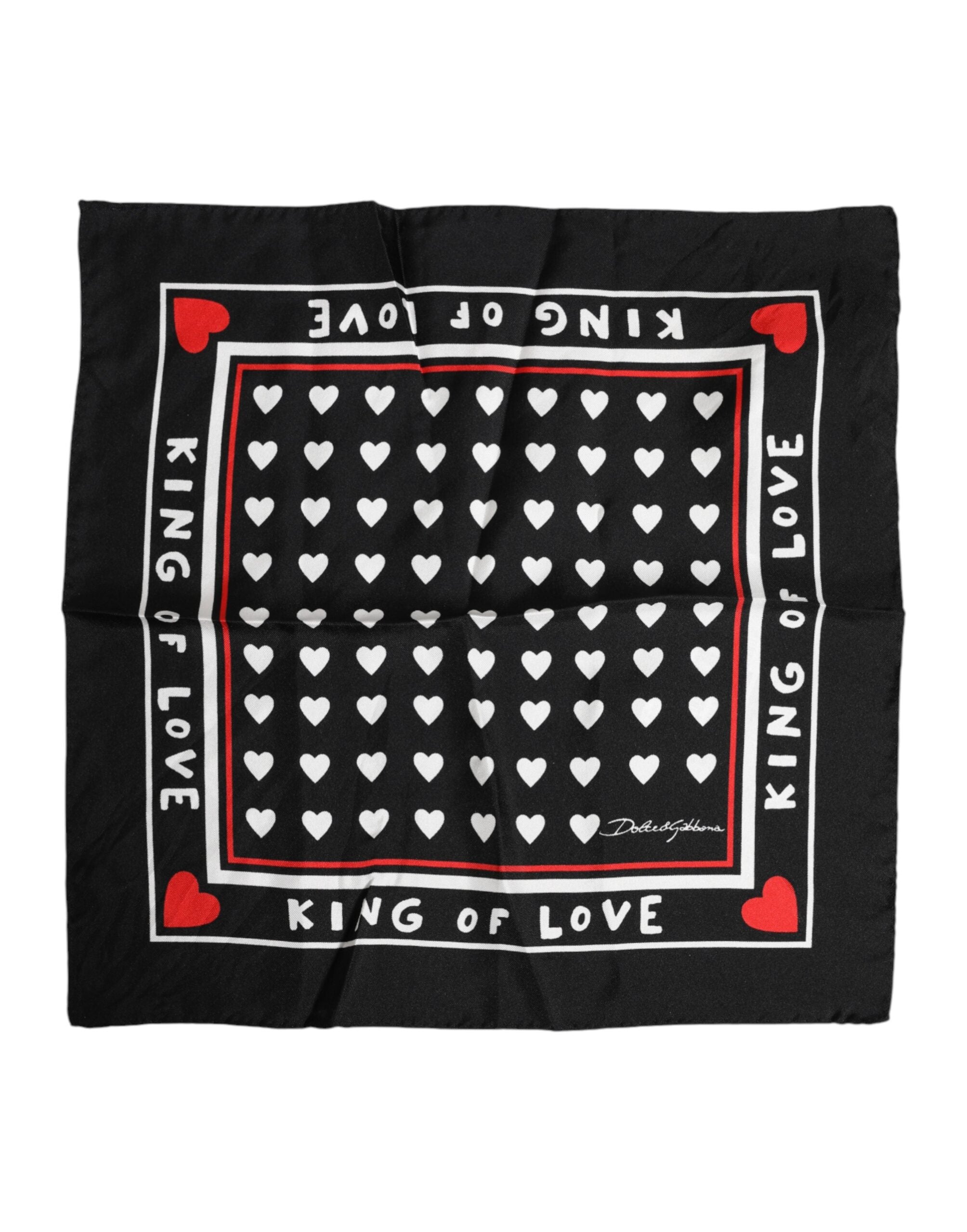 Black Printed Silk Square Men Foulard Scarf - ventzia