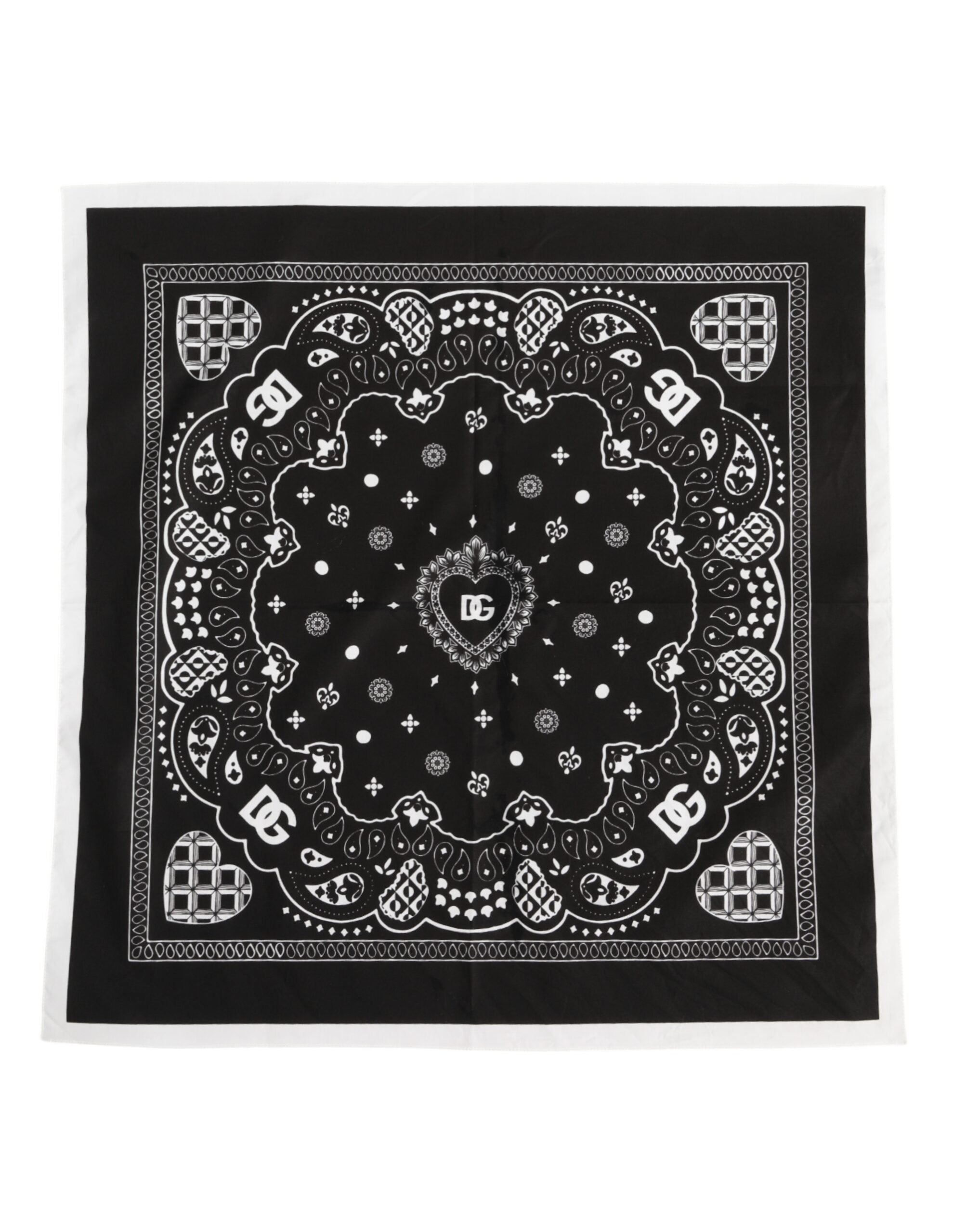 Black White Bandana Square Men Foulard Scarf - ventzia