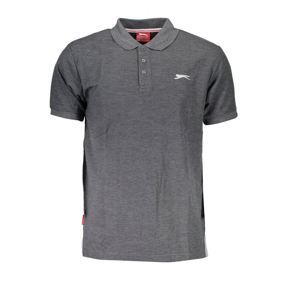 Gray Cotton Polo Shirt - ventzia