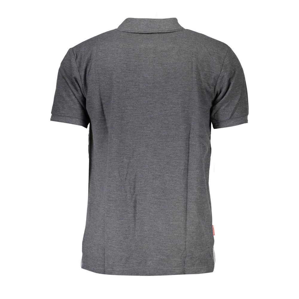 Gray Cotton Polo Shirt - ventzia