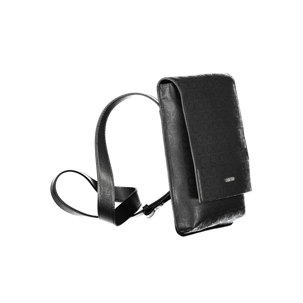 Black Polyester Shoulder Bag - ventzia