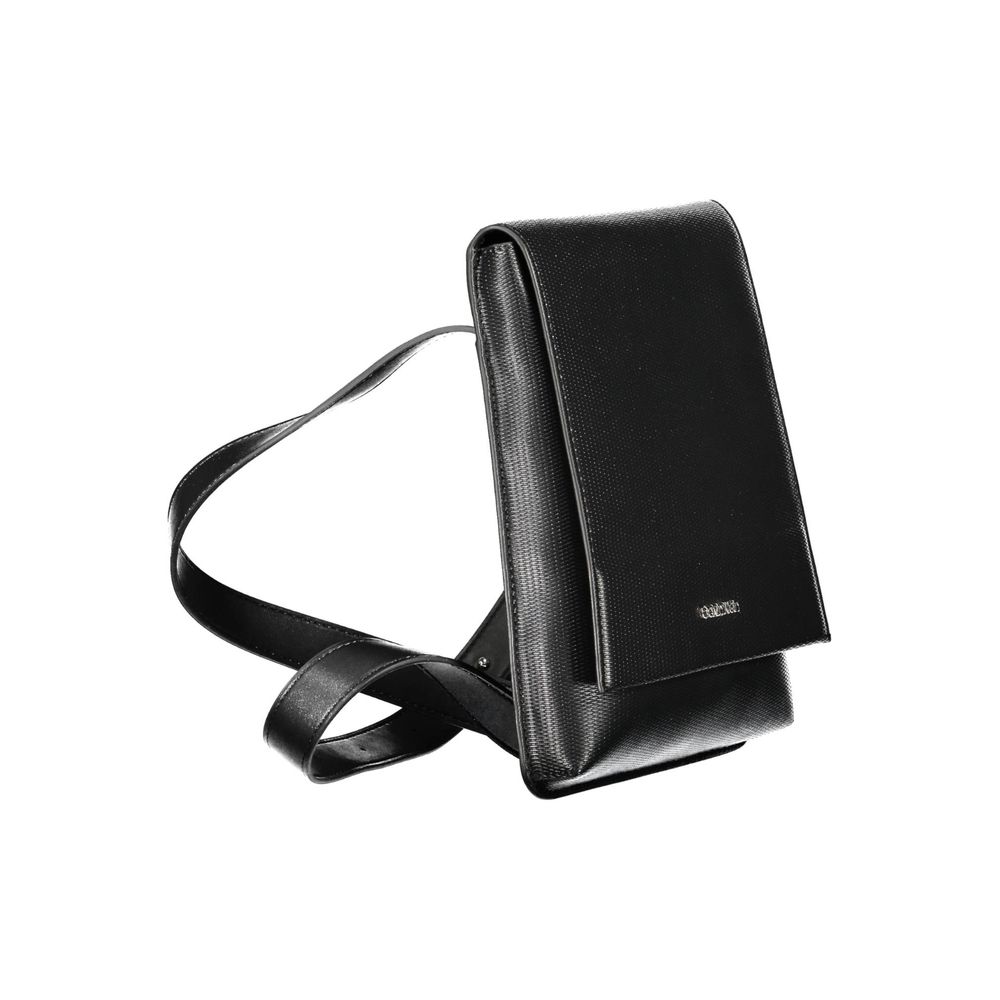 Black Polyester Shoulder Bag - ventzia