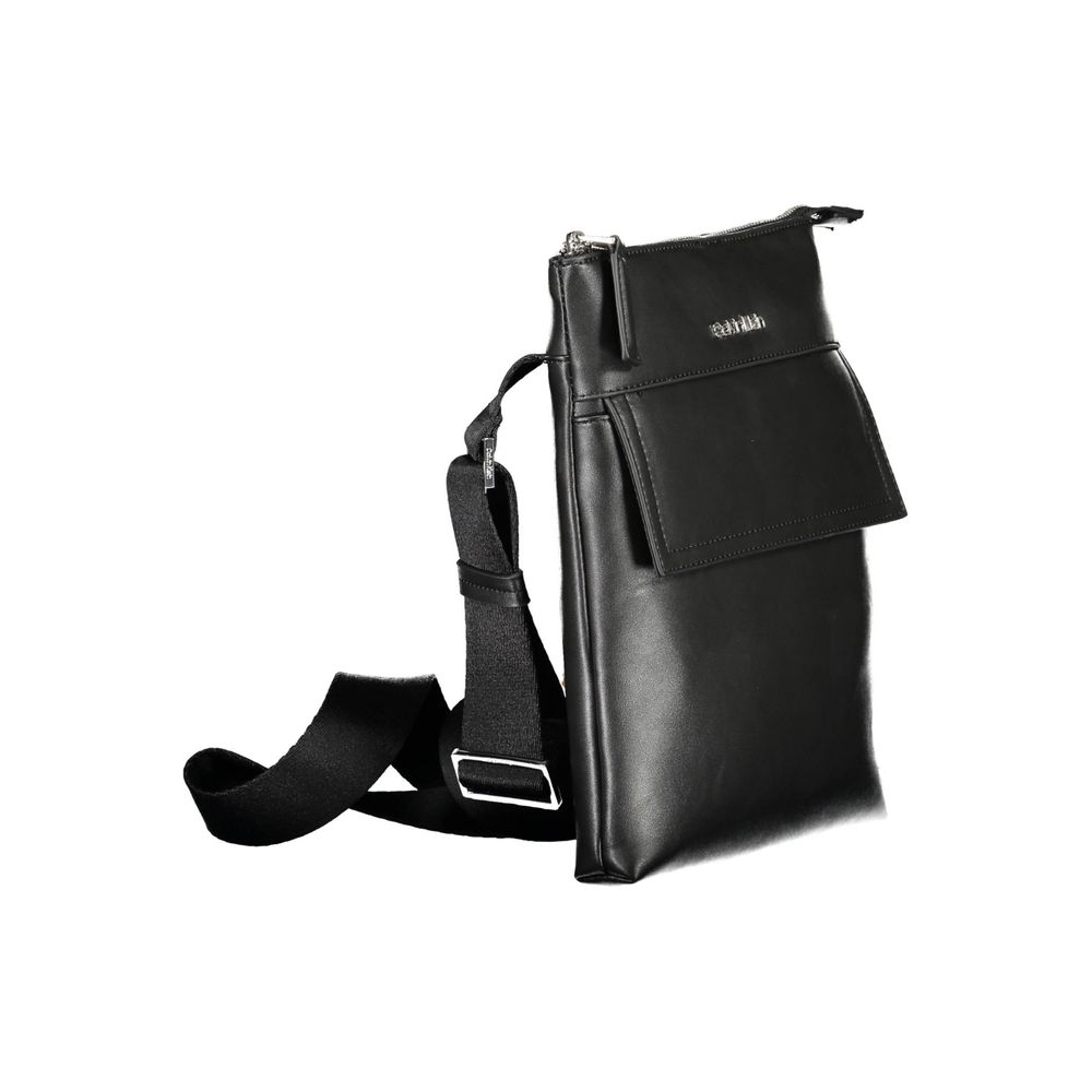 Black Polyester Shoulder Bag - ventzia