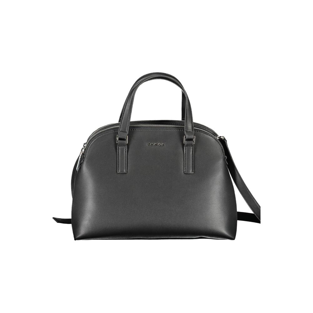 Black Polyester Handbag - ventzia