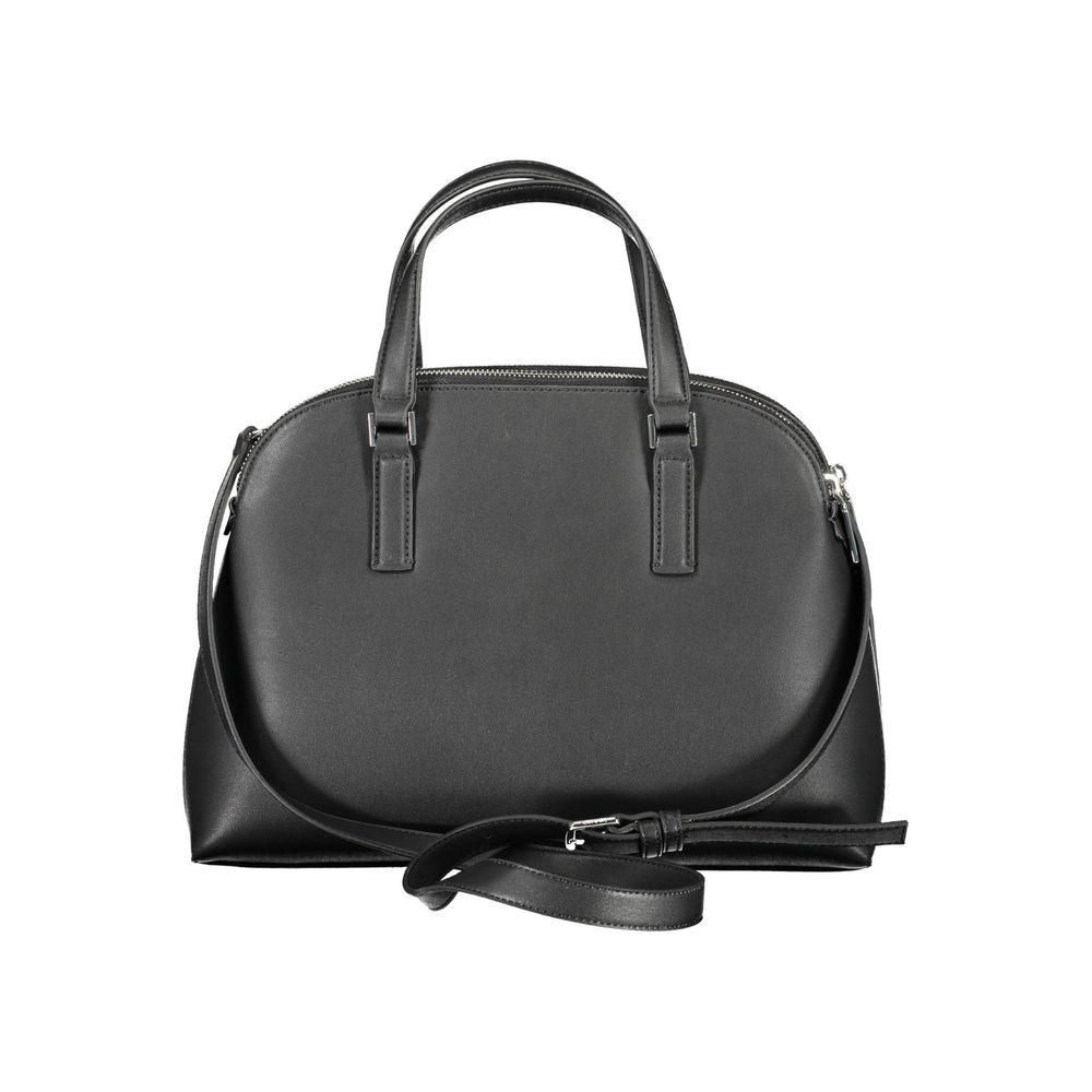 Black Polyester Handbag - ventzia