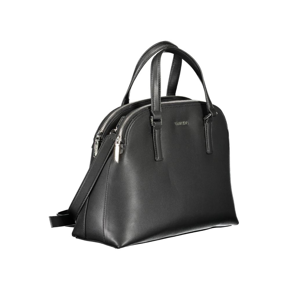 Black Polyester Handbag - ventzia