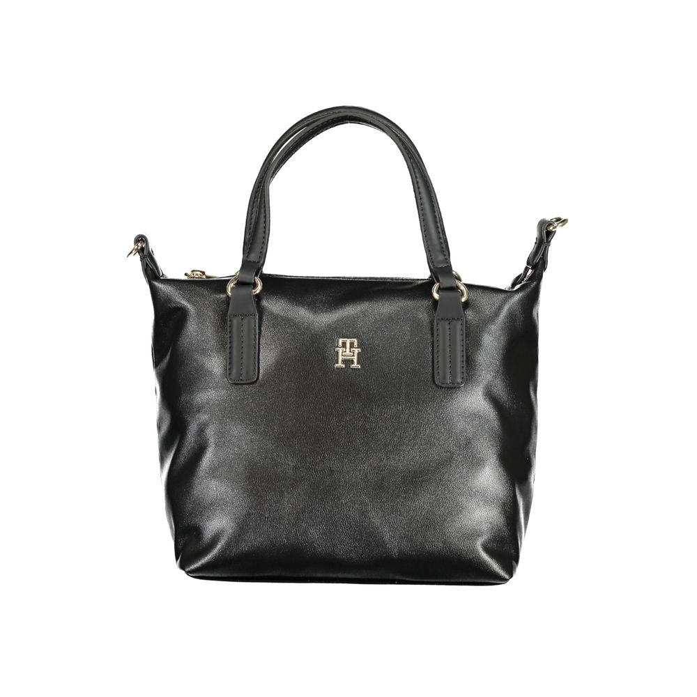 Black Polyester Handbag - ventzia