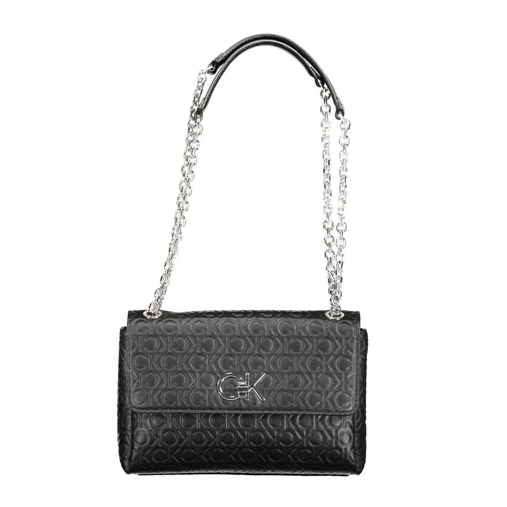 Black Polyester Handbag - ventzia