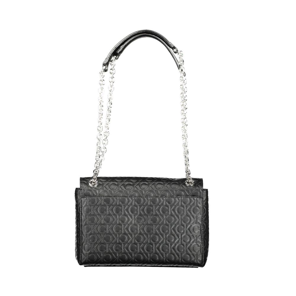 Black Polyester Handbag - ventzia