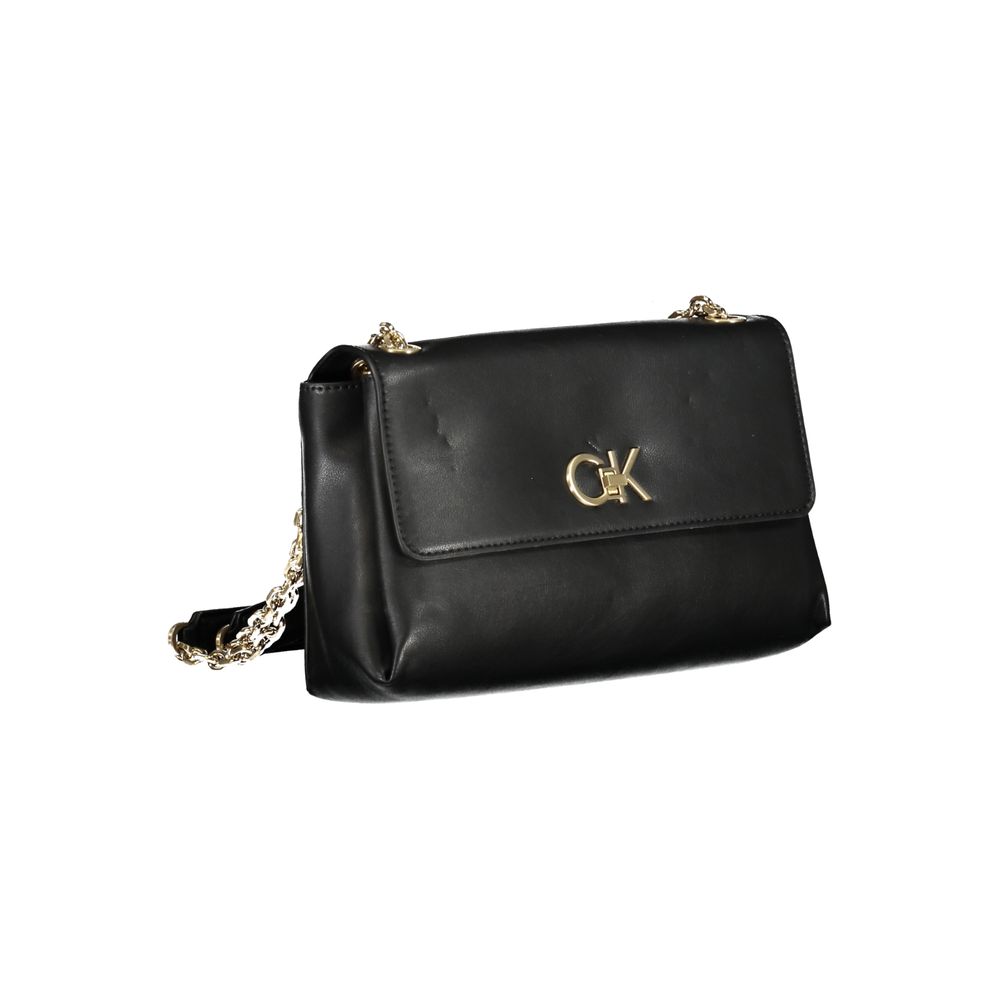 Black Polyester Handbag - ventzia