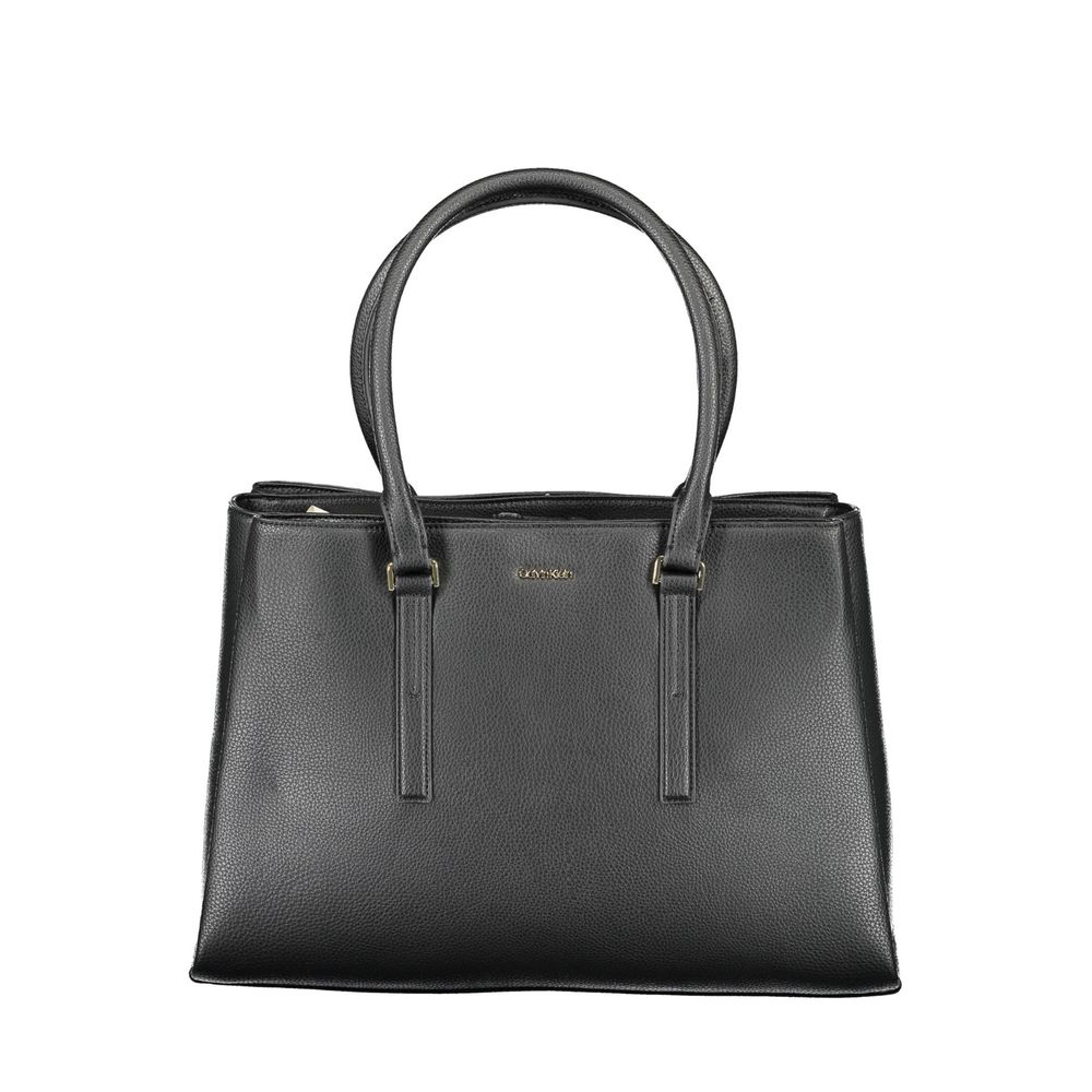 Black Polyester Handbag - ventzia