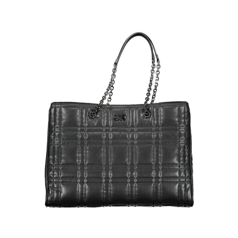 Black Polyester Handbag - ventzia