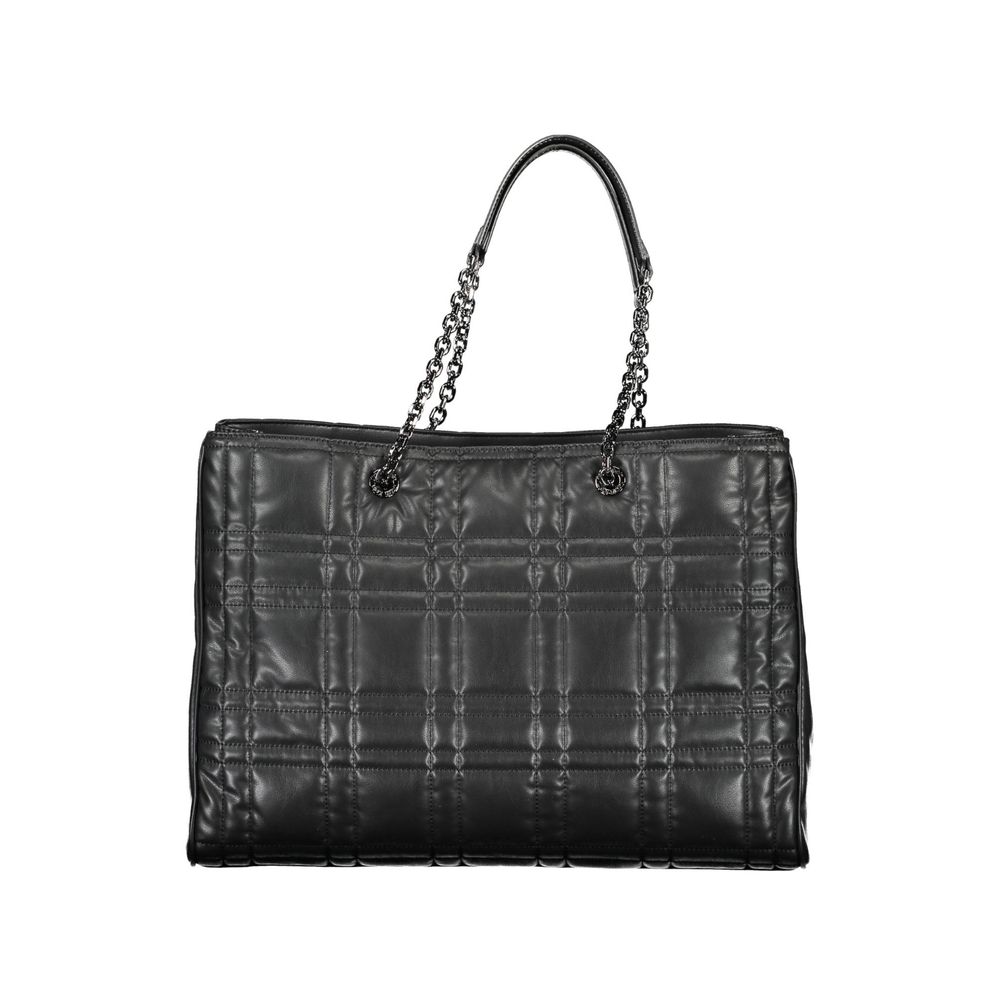 Black Polyester Handbag - ventzia