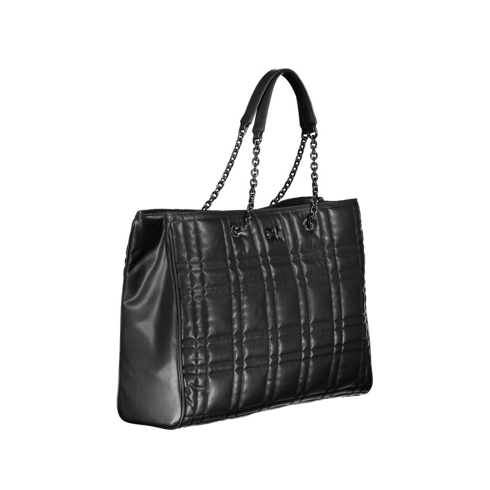 Black Polyester Handbag - ventzia