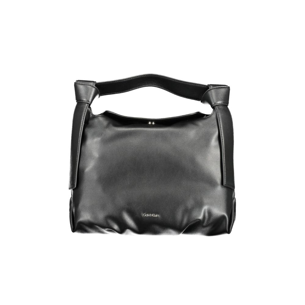 Black Polyester Handbag - ventzia