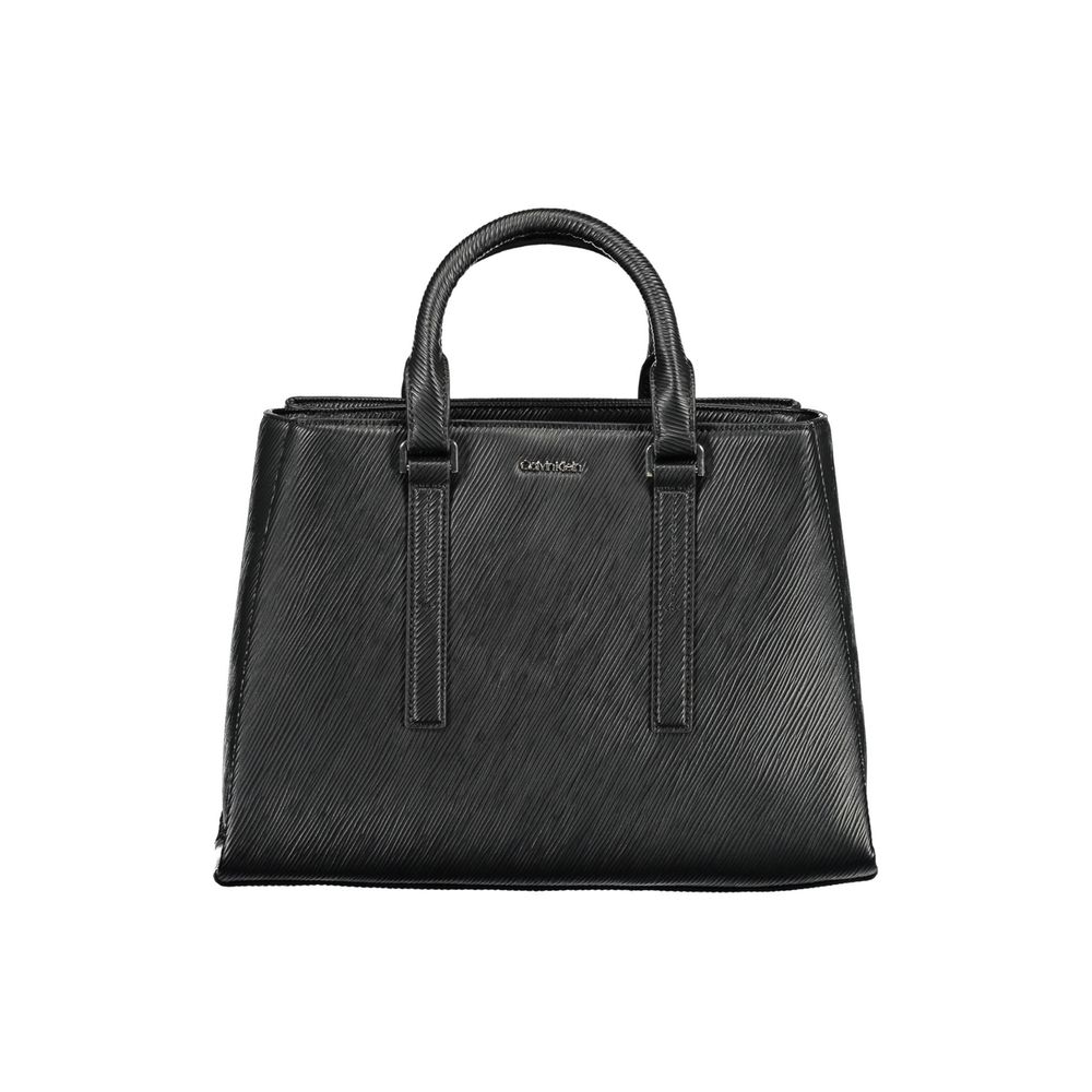 Black Polyester Handbag - ventzia