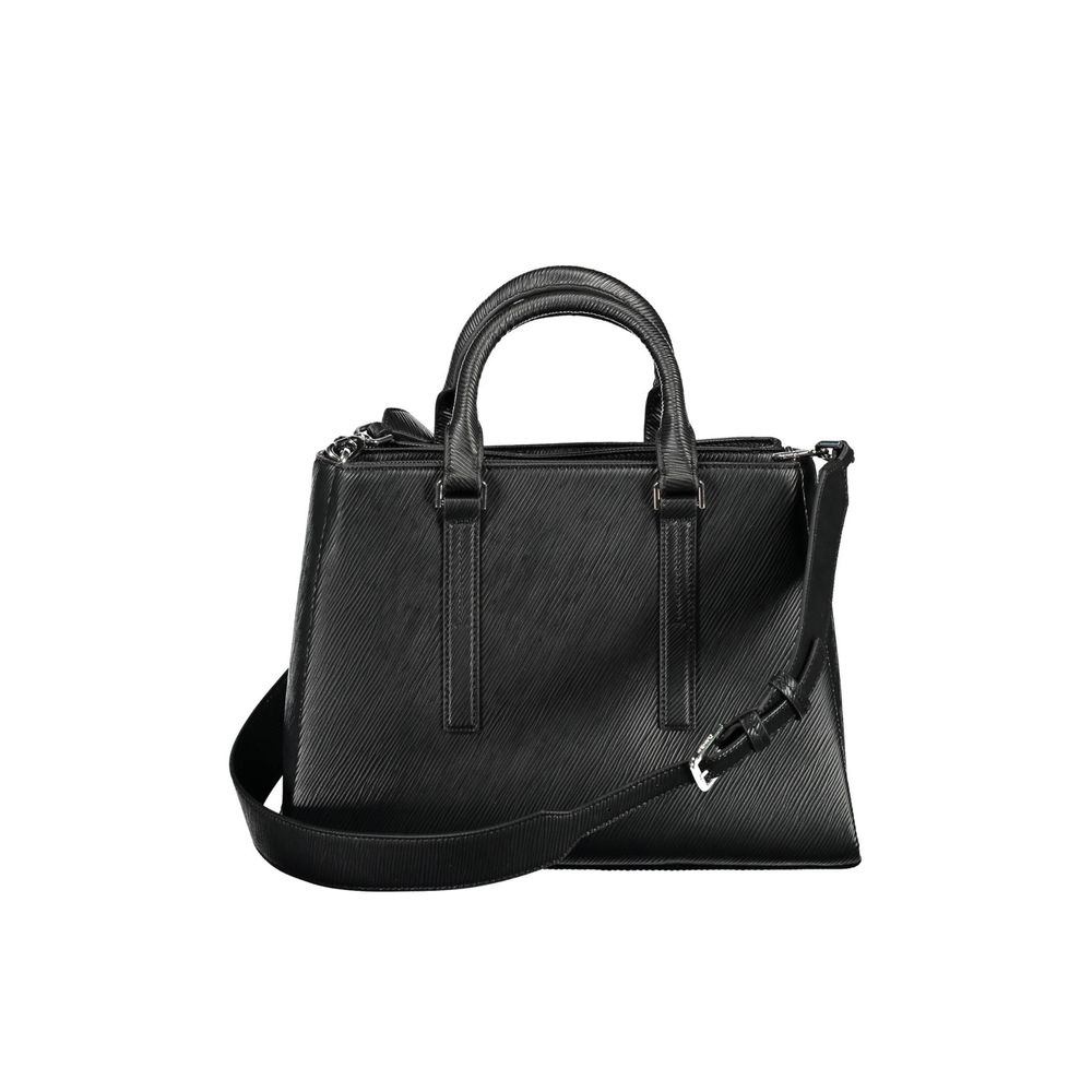 Black Polyester Handbag - ventzia