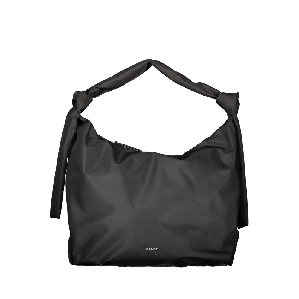 Black Polyester Handbag - ventzia