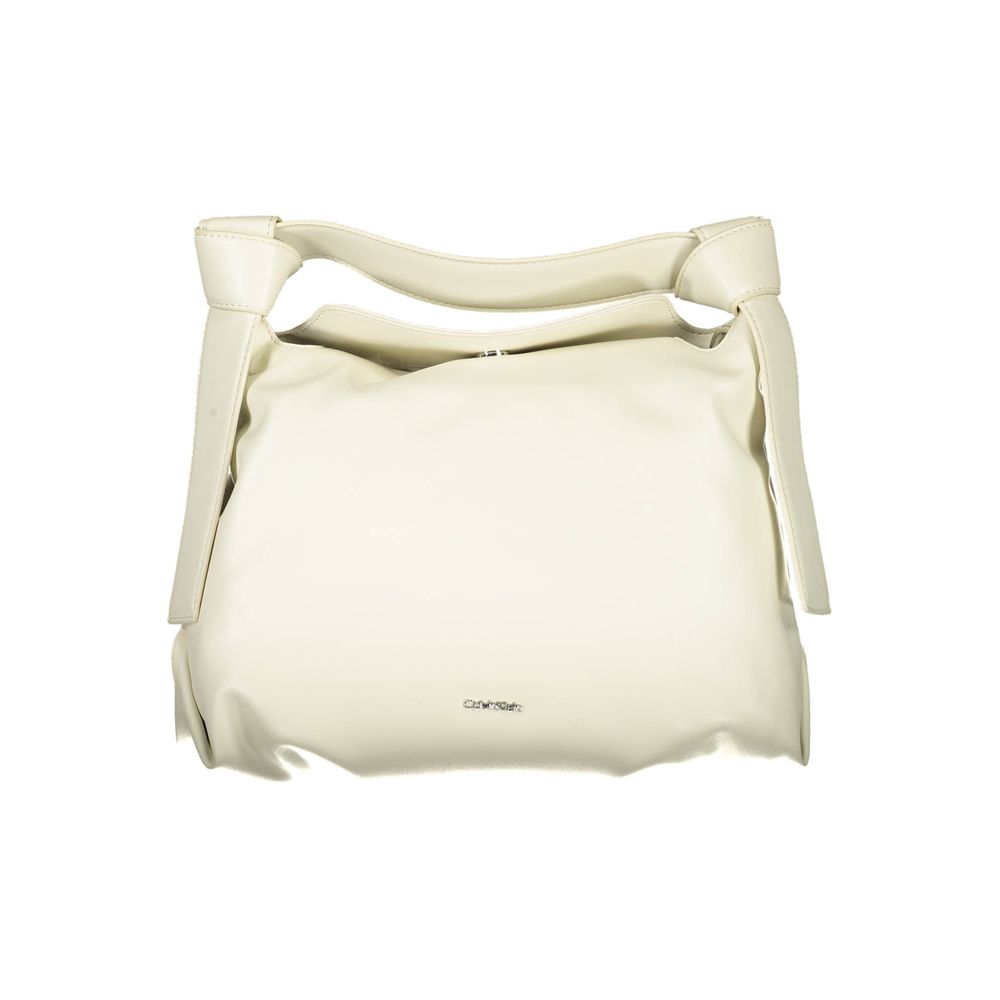 Beige Polyester Handbag - ventzia