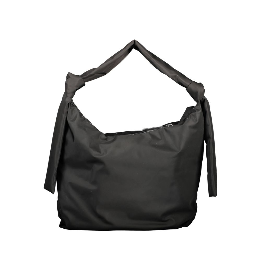 Black Polyester Handbag - ventzia