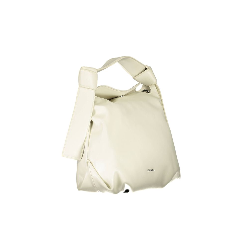 Beige Polyester Handbag - ventzia