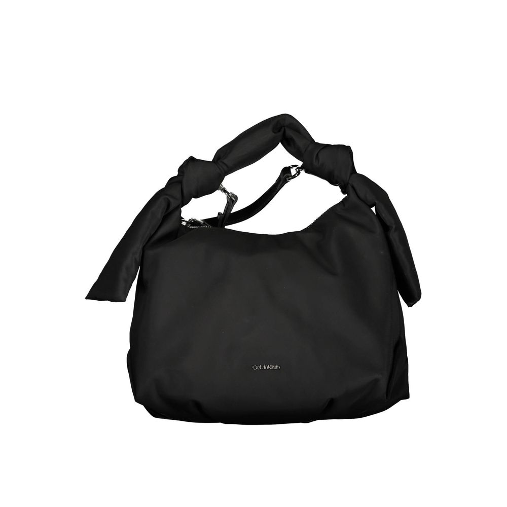 Black Polyester Handbag - ventzia