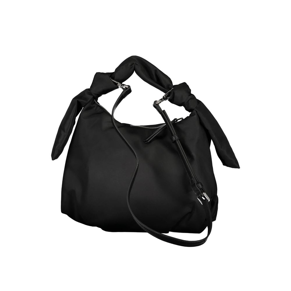 Black Polyester Handbag - ventzia
