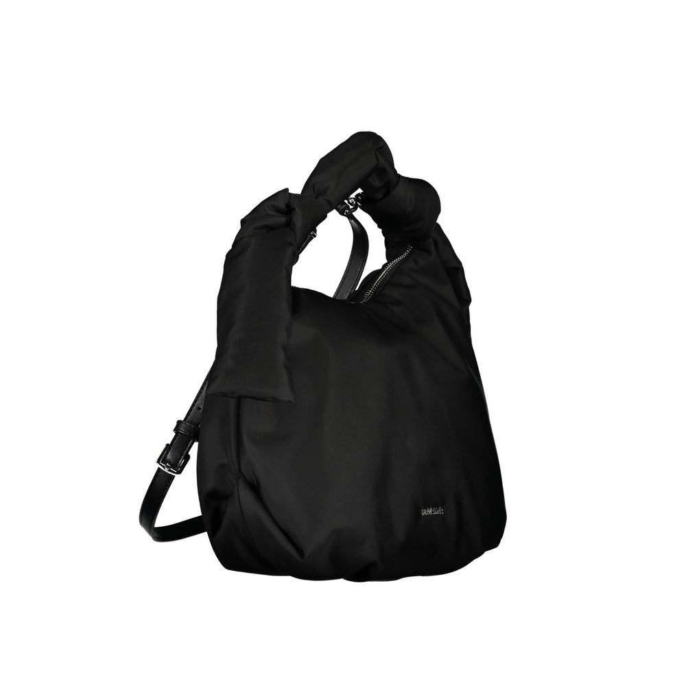 Black Polyester Handbag - ventzia