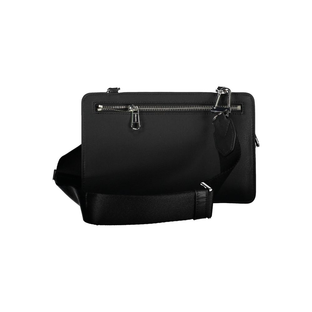 Black Polyester Men's Shoulder Bag - ventzia
