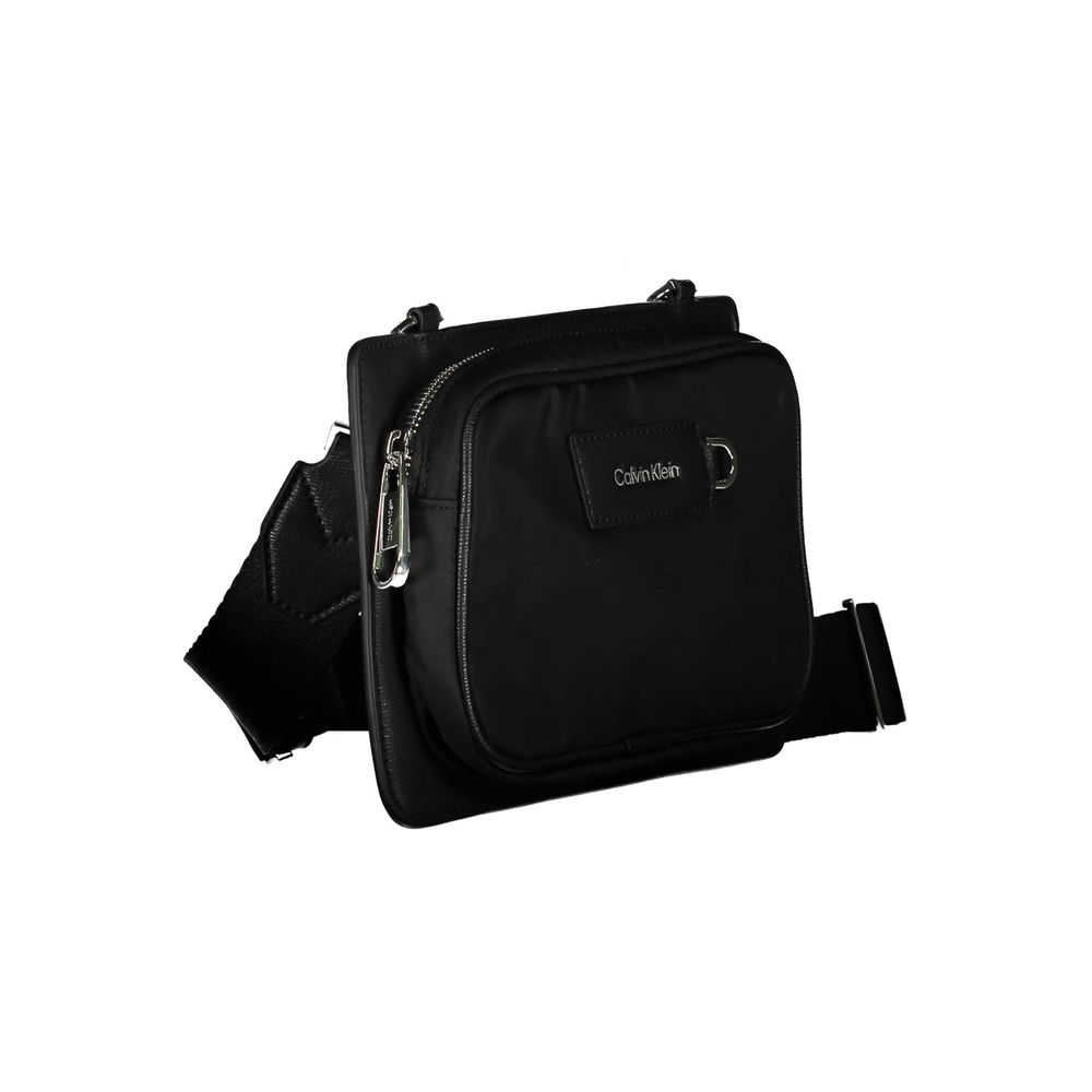Black Polyester Men's Shoulder Bag - ventzia