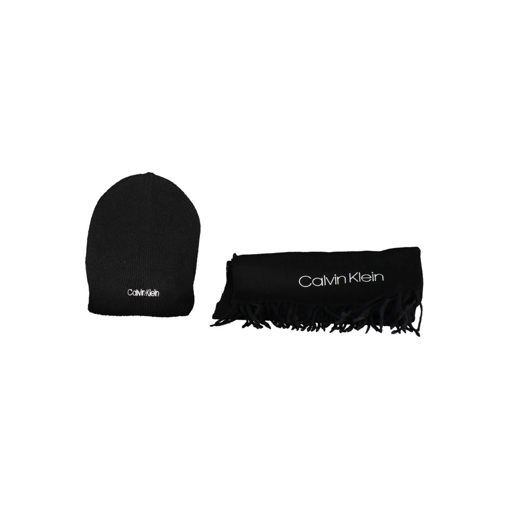 Black Polyester Scarf - ventzia