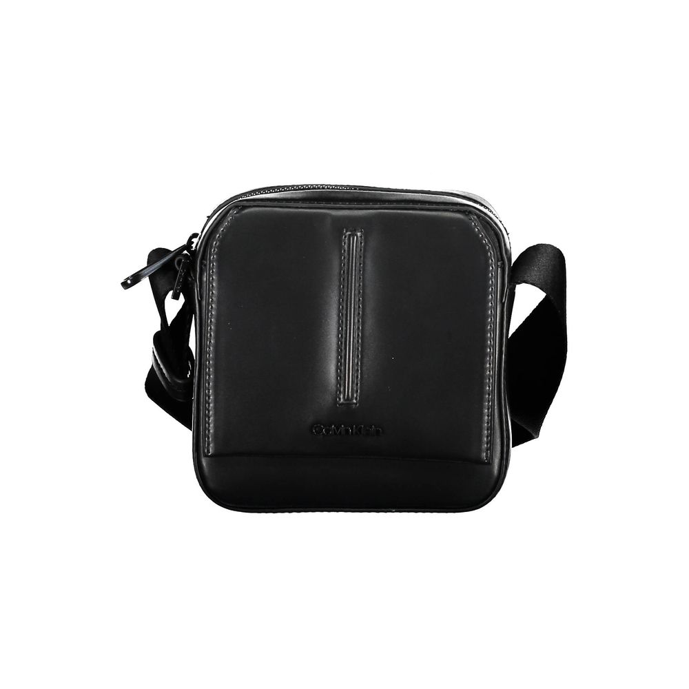 Black Polyester Men's Shoulder Bag - ventzia