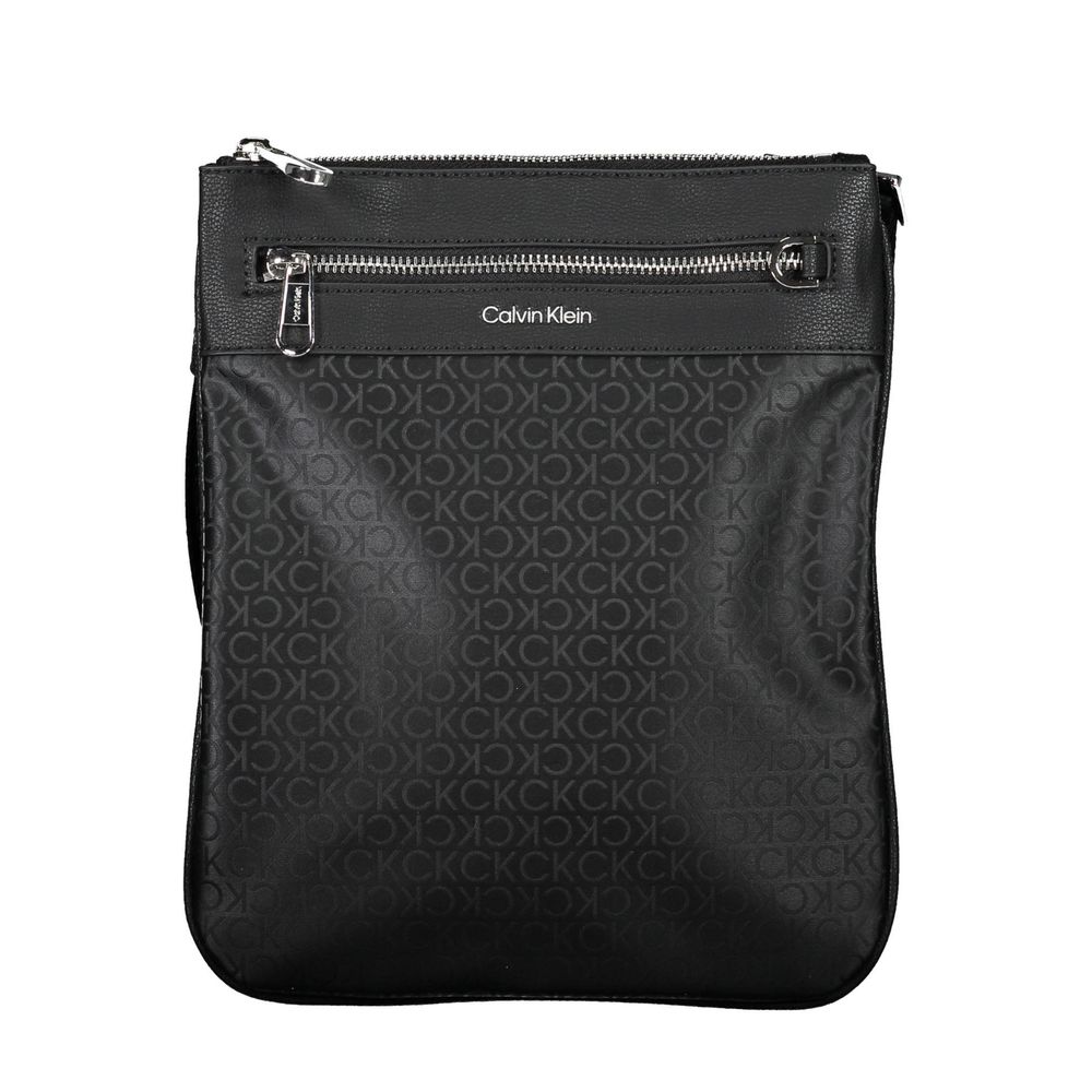 Black Polyester Men's Shoulder Bag - ventzia