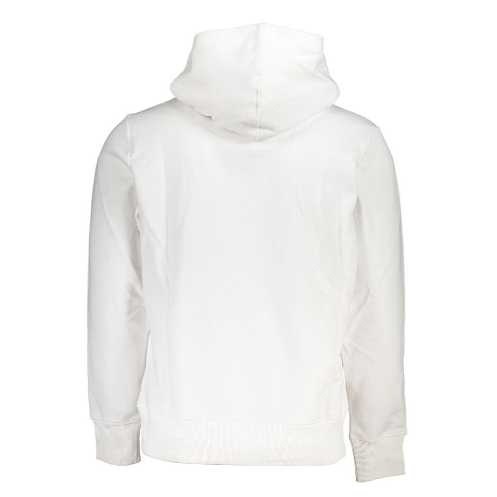 White Cotton Men Sweater with Hood - ventzia