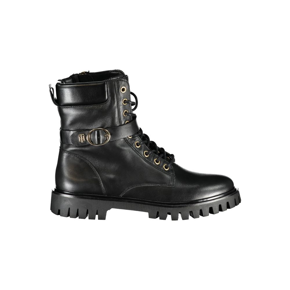 Black Polyurethane Women Stivaletto - ventzia