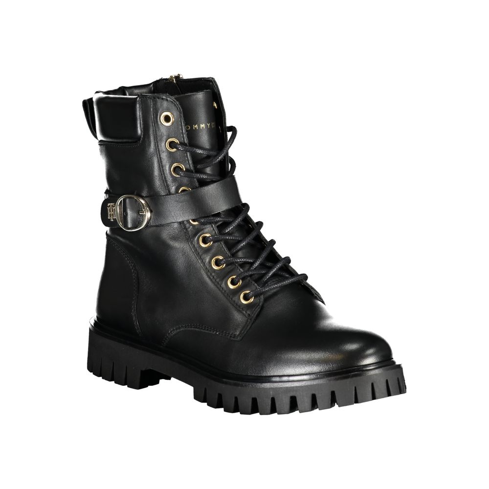 Black Polyurethane Women Stivaletto - ventzia