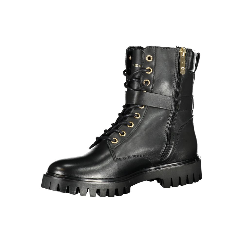 Black Polyurethane Women Stivaletto - ventzia